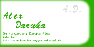 alex daruka business card